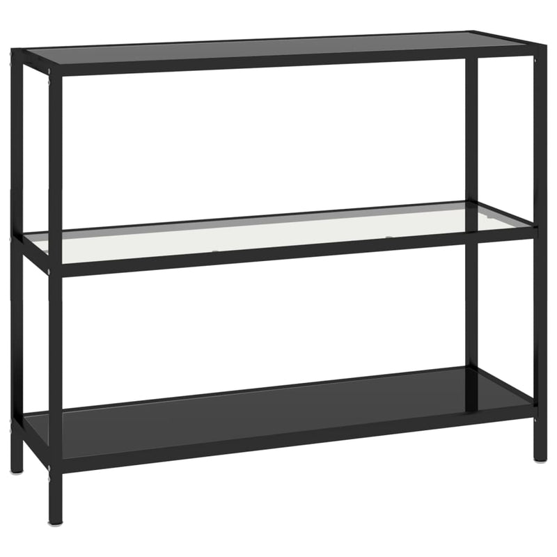 Schap 100x36x90 cm gehard glas transparant en zwart MeubelReus