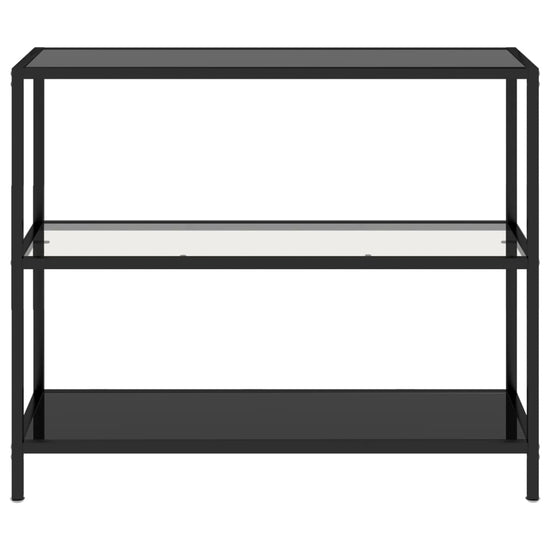 Schap 100x36x90 cm gehard glas transparant en zwart MeubelReus