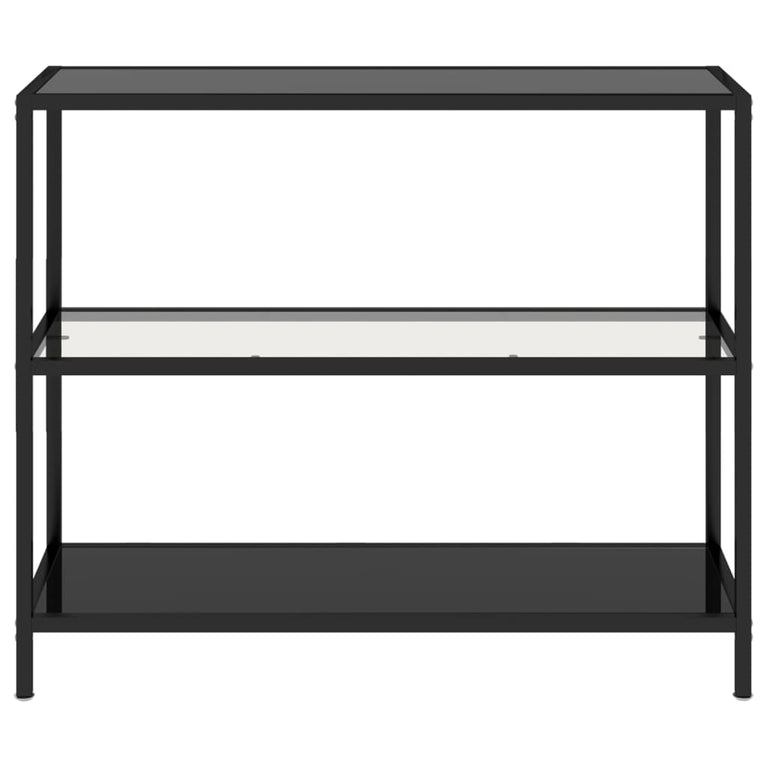 Schap 100x36x90 cm gehard glas transparant en zwart MeubelReus