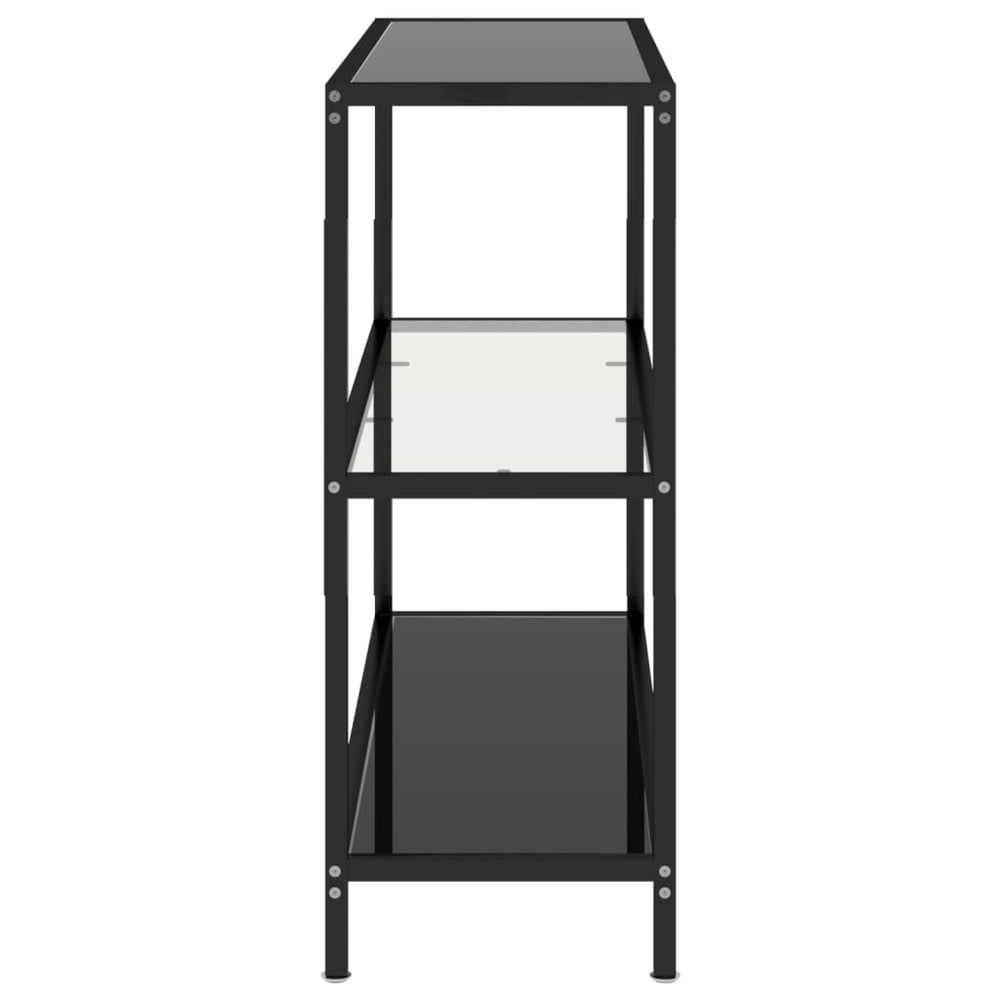 Schap 100x36x90 cm gehard glas transparant en zwart MeubelReus