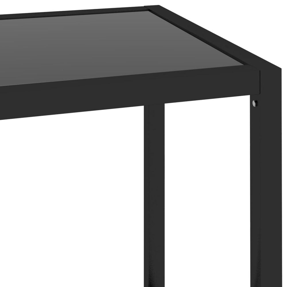 Schap 100x36x90 cm gehard glas transparant en zwart MeubelReus