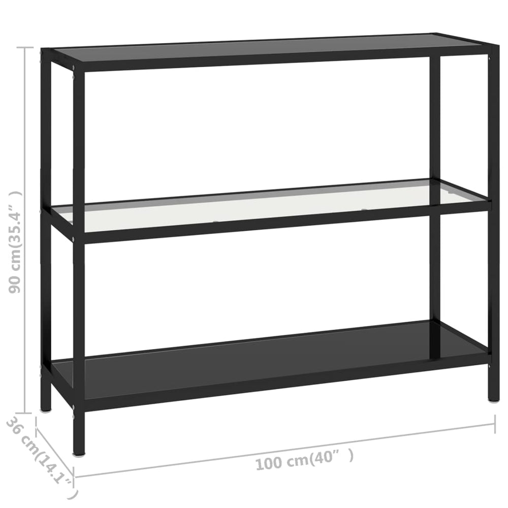 Schap 100x36x90 cm gehard glas transparant en zwart MeubelReus