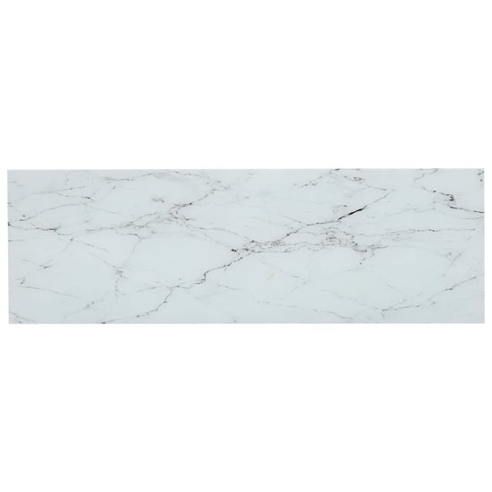 Schap 100x36x90 cm gehard glas transparant en witmarmerkleurig MeubelReus