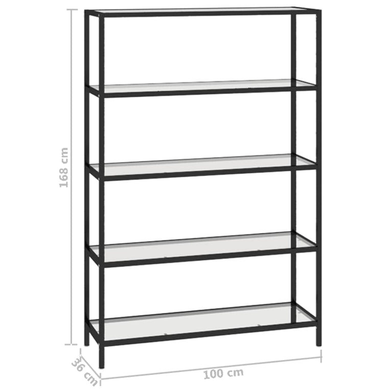 Schap 100x36x168 cm gehard glas transparant MeubelReus