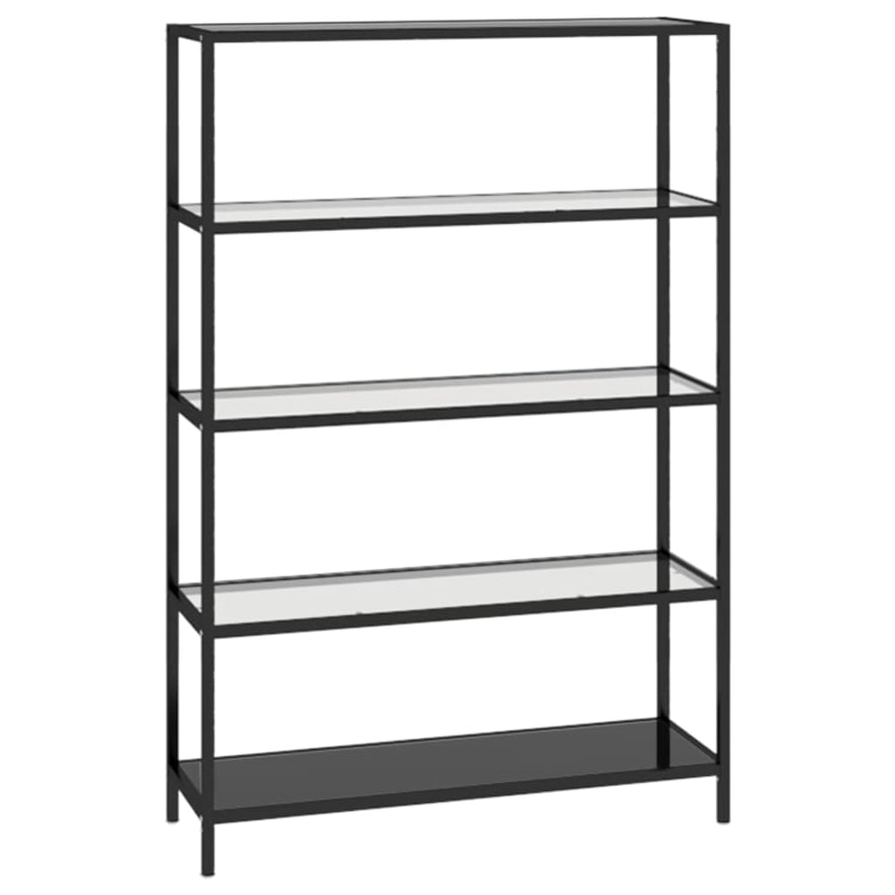 Schap 100x36x168 cm gehard glas zwart en transparant MeubelReus