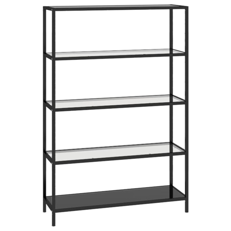 Schap 100x36x168 cm gehard glas zwart en transparant MeubelReus