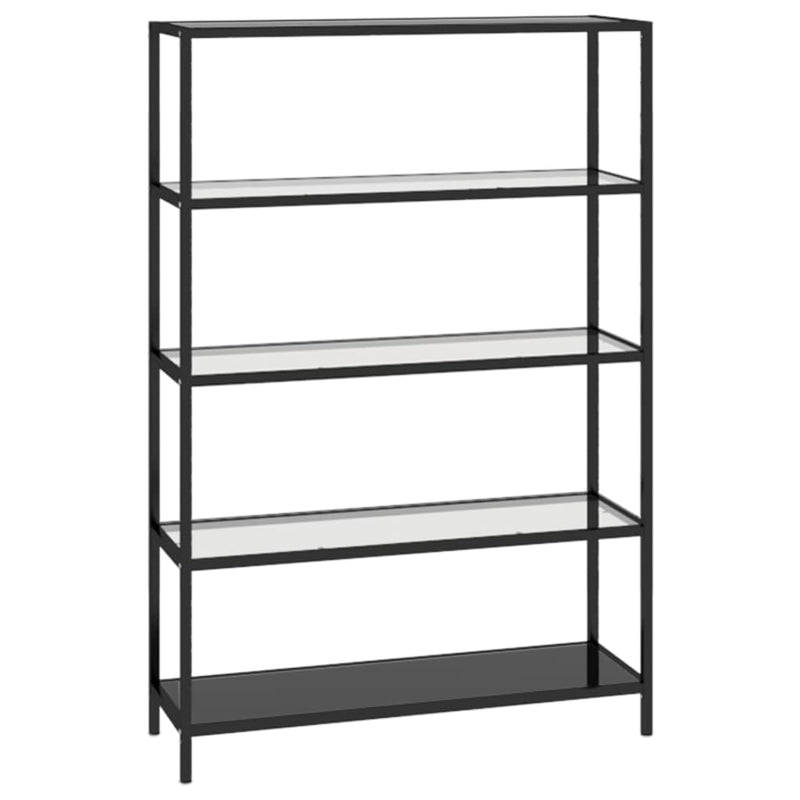 Schap 100x36x168 cm gehard glas zwart en transparant MeubelReus