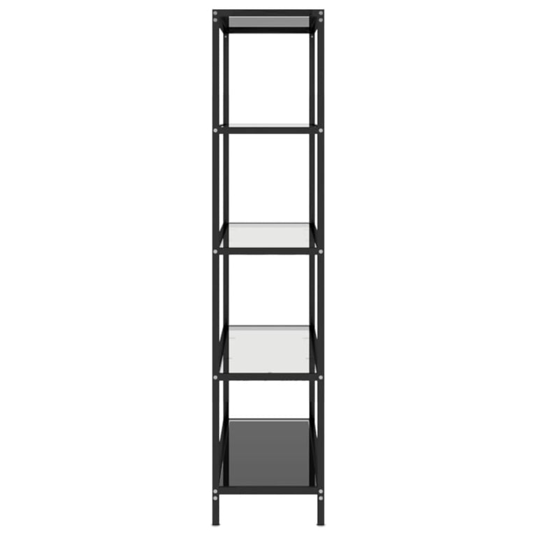 Schap 100x36x168 cm gehard glas zwart en transparant MeubelReus