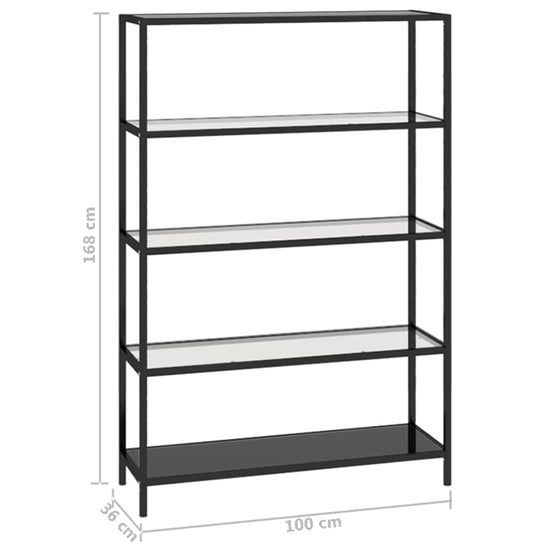 Schap 100x36x168 cm gehard glas zwart en transparant MeubelReus