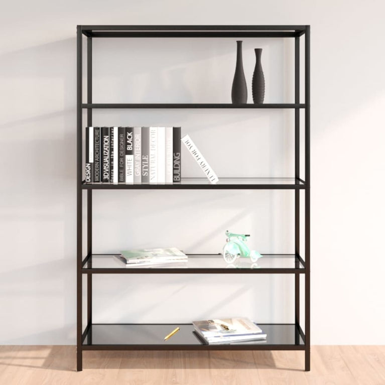 Schap 100x36x168 cm gehard glas zwart en transparant MeubelReus