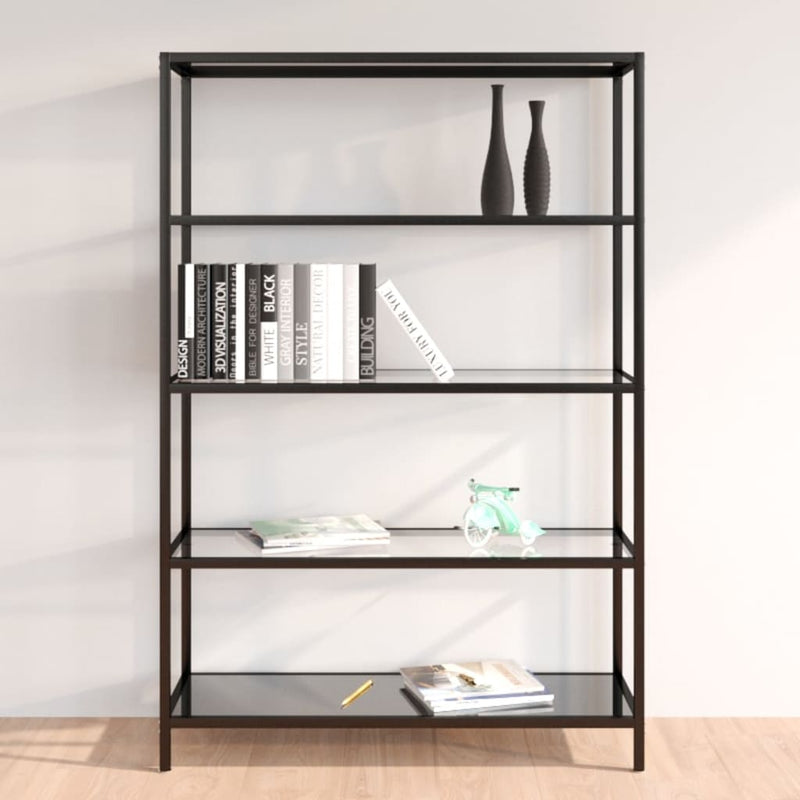 Schap 100x36x168 cm gehard glas zwart en transparant MeubelReus