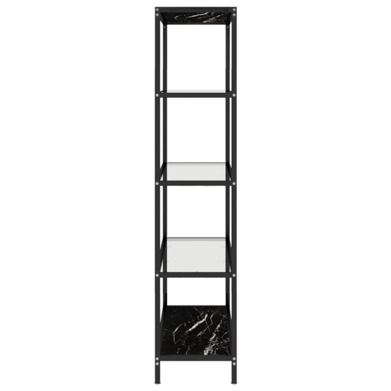 Schap 100x36x168 cm gehard glas zwartmarmerkleur en transparant MeubelReus