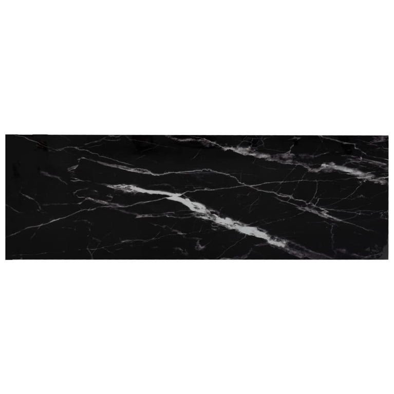 Schap 100x36x168 cm gehard glas zwartmarmerkleur en transparant MeubelReus
