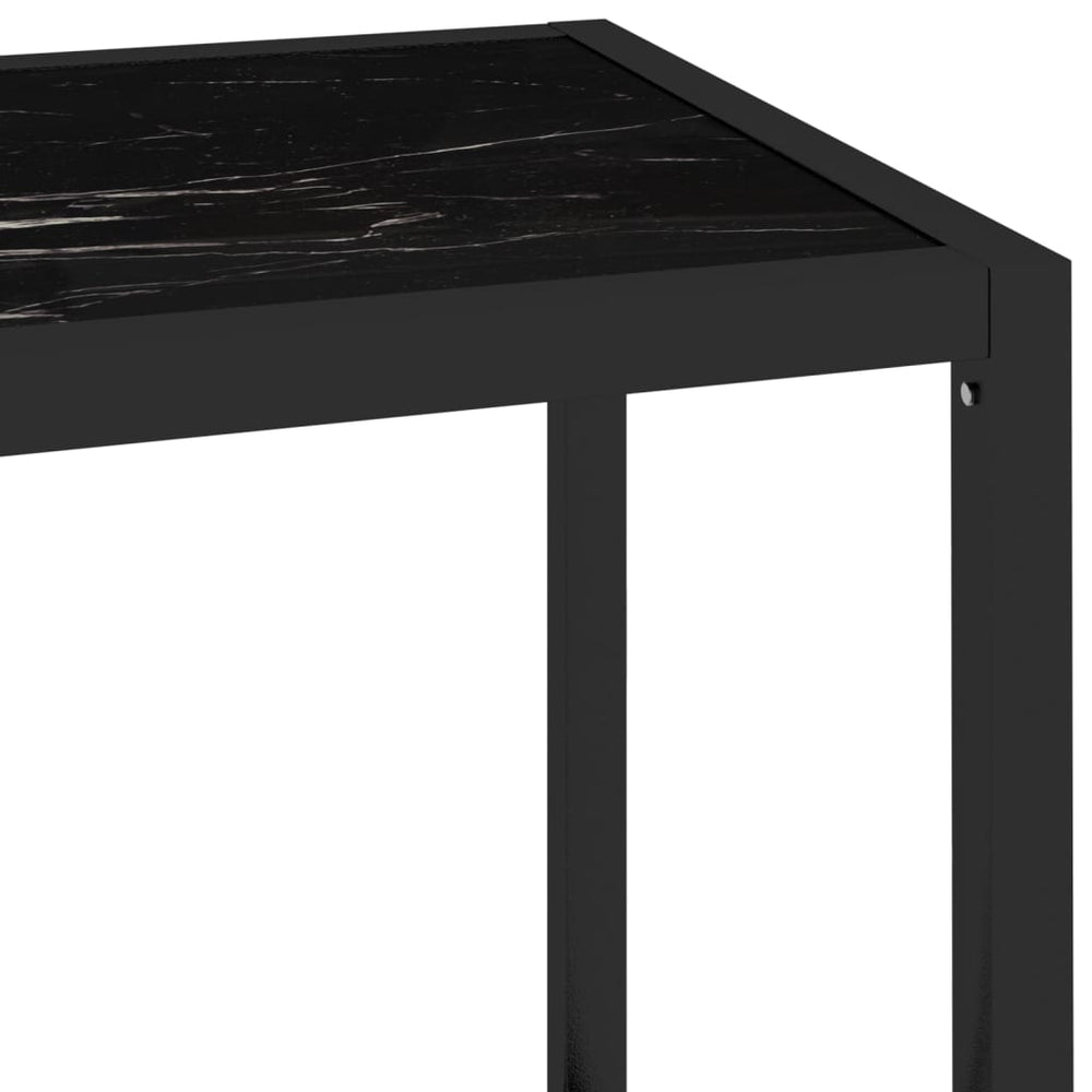 Schap 100x36x168 cm gehard glas zwartmarmerkleur en transparant MeubelReus