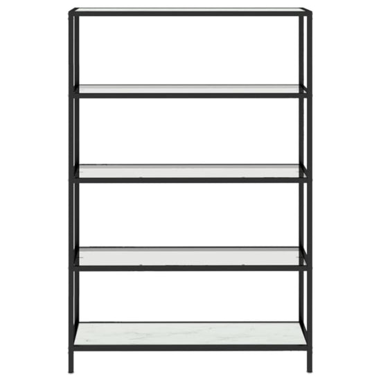 Schap 100x36x168 cm gehard glas witmarmerkleurig en transparant MeubelReus