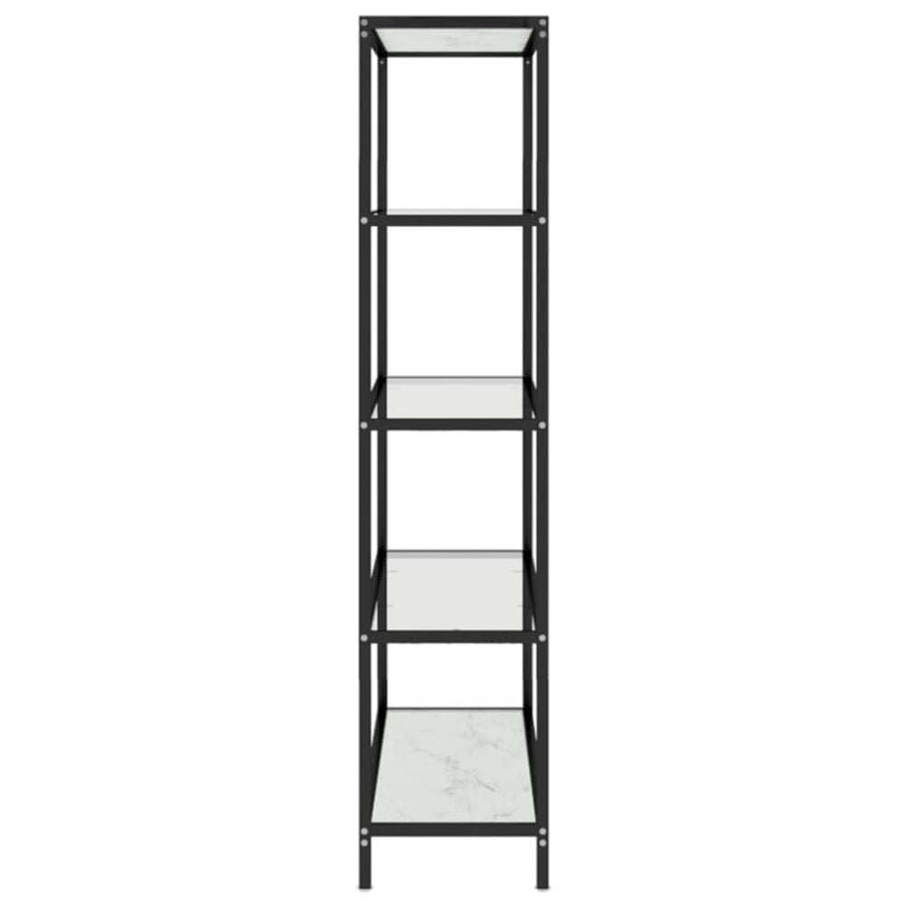 Schap 100x36x168 cm gehard glas witmarmerkleurig en transparant MeubelReus