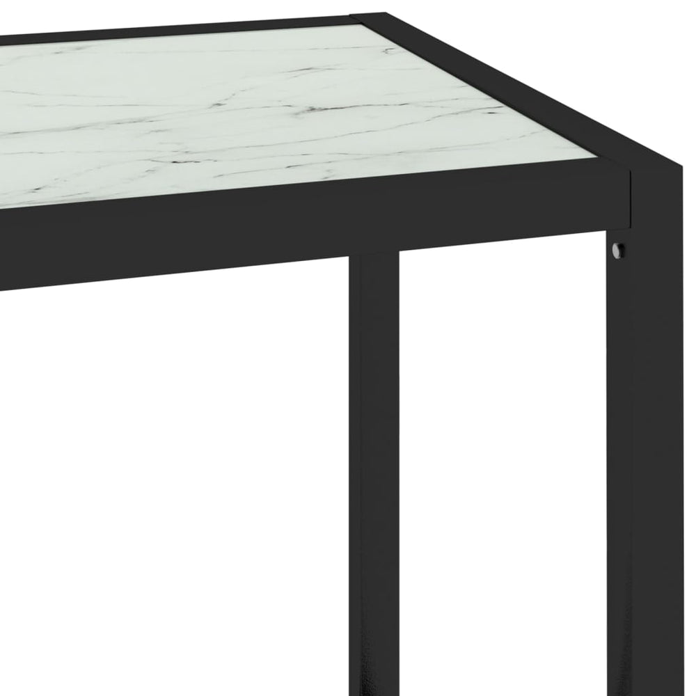 Schap 100x36x168 cm gehard glas witmarmerkleurig en transparant MeubelReus