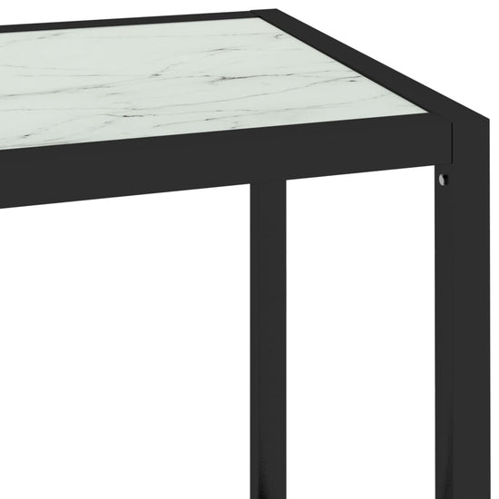 Schap 100x36x168 cm gehard glas witmarmerkleurig en transparant MeubelReus