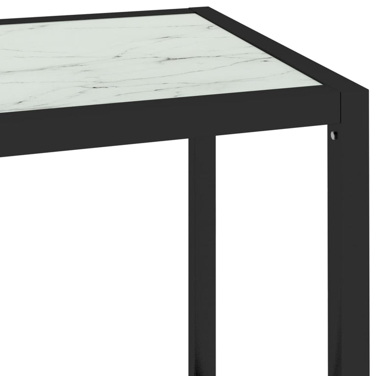 Schap 100x36x168 cm gehard glas witmarmerkleurig en transparant MeubelReus