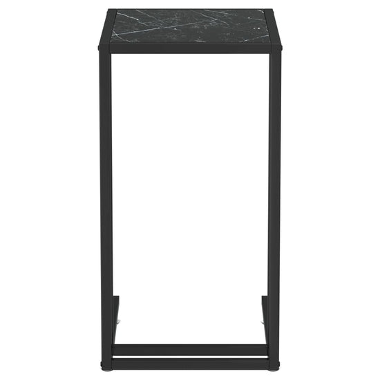 Computer bijzettafel 50x35x65 cm gehard glas zwartmarmerkleurig MeubelReus