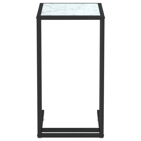 Computer bijzettafel 50x35x65 cm gehard glas witmarmerkleurig MeubelReus