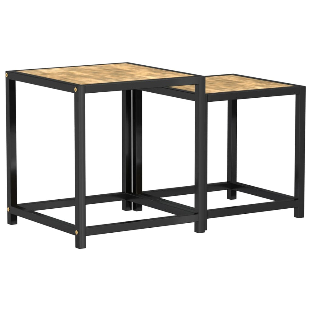 Salontafels 2 st MDF zwart en geel MeubelReus