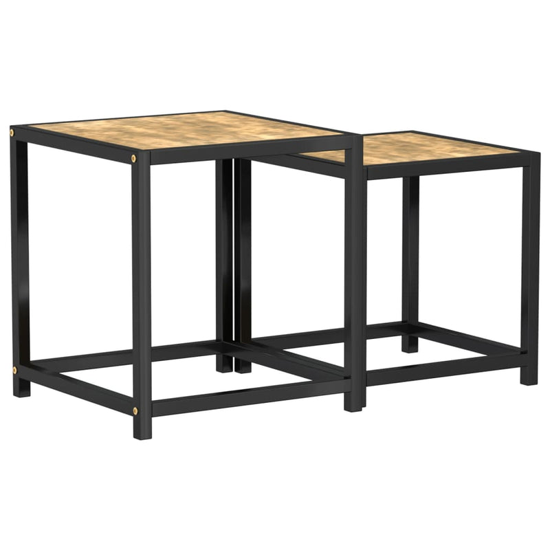 Salontafels 2 st MDF zwart en geel MeubelReus