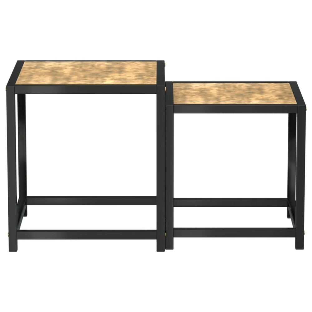 Salontafels 2 st MDF zwart en geel MeubelReus