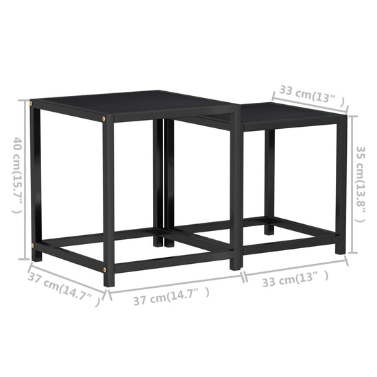 Salontafels 2 st MDF zwart MeubelReus