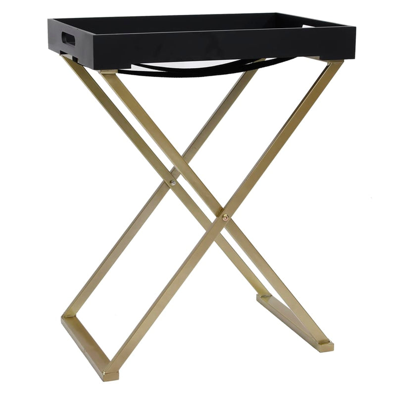Klaptafel 48x34x61 cm MDF goudkleurig en zwart MeubelReus