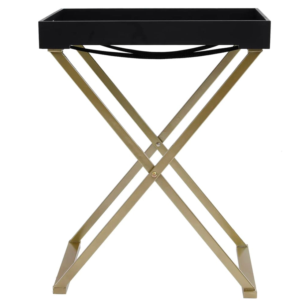 Klaptafel 48x34x61 cm MDF goudkleurig en zwart MeubelReus