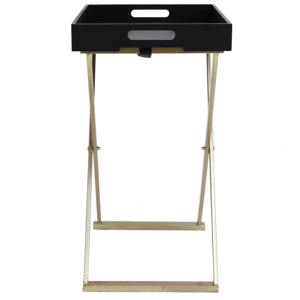 Klaptafel 48x34x61 cm MDF goudkleurig en zwart MeubelReus