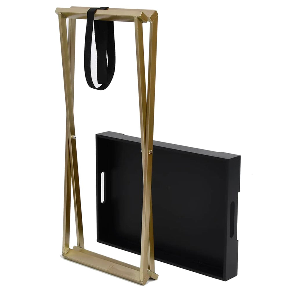 Klaptafel 48x34x61 cm MDF goudkleurig en zwart MeubelReus