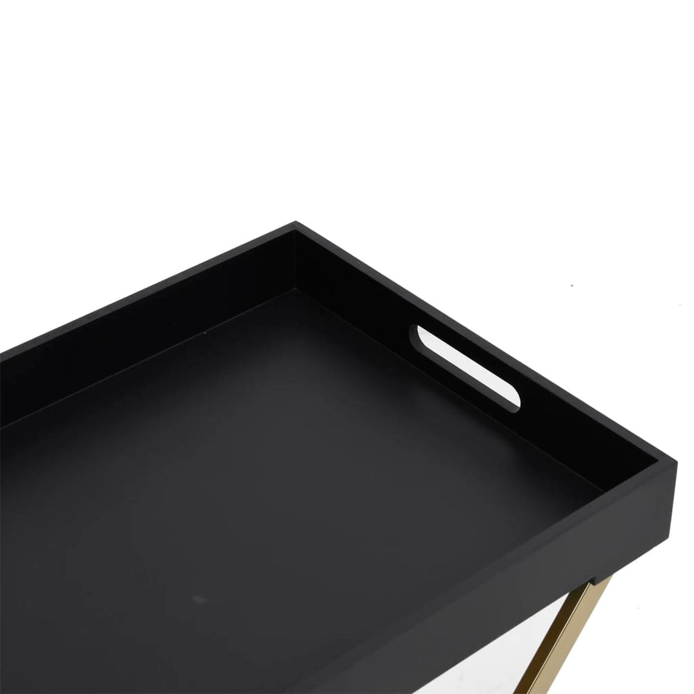 Klaptafel 48x34x61 cm MDF goudkleurig en zwart MeubelReus