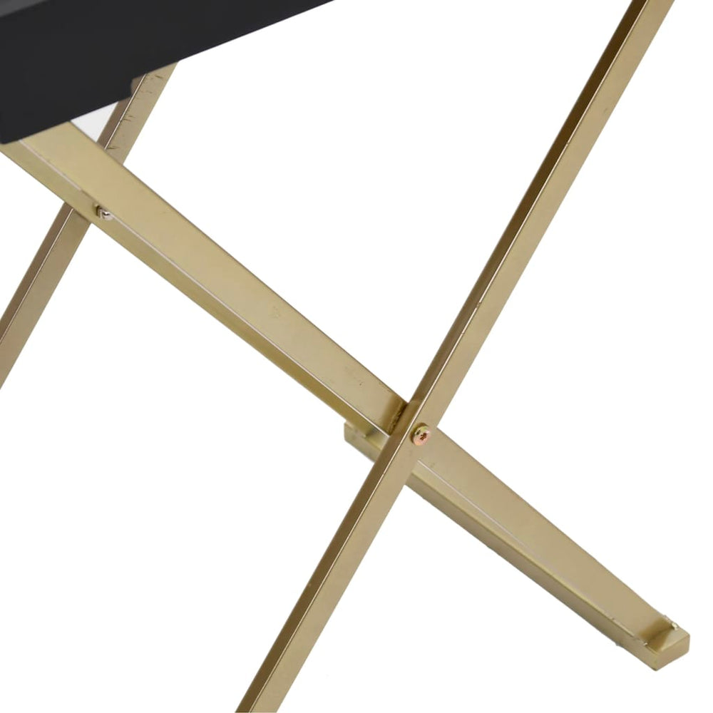 Klaptafel 48x34x61 cm MDF goudkleurig en zwart MeubelReus