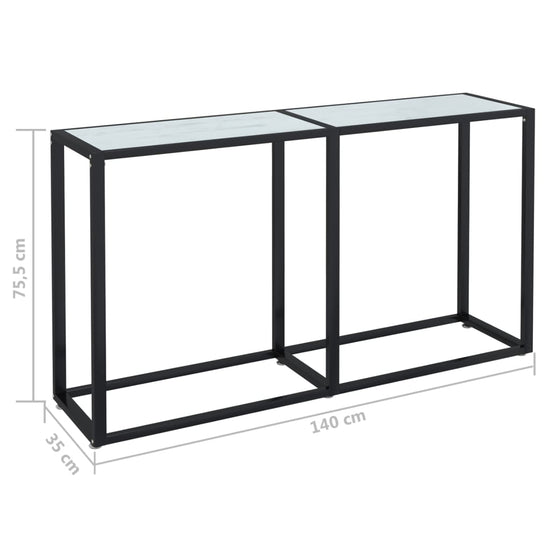 Wandtafel 140x35x75,5 cm gehard glas witmarmerkleurig MeubelReus