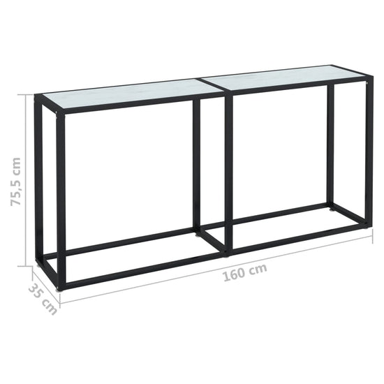 Wandtafel 160x35x75,5 cm gehard glas witmarmerkleurig MeubelReus