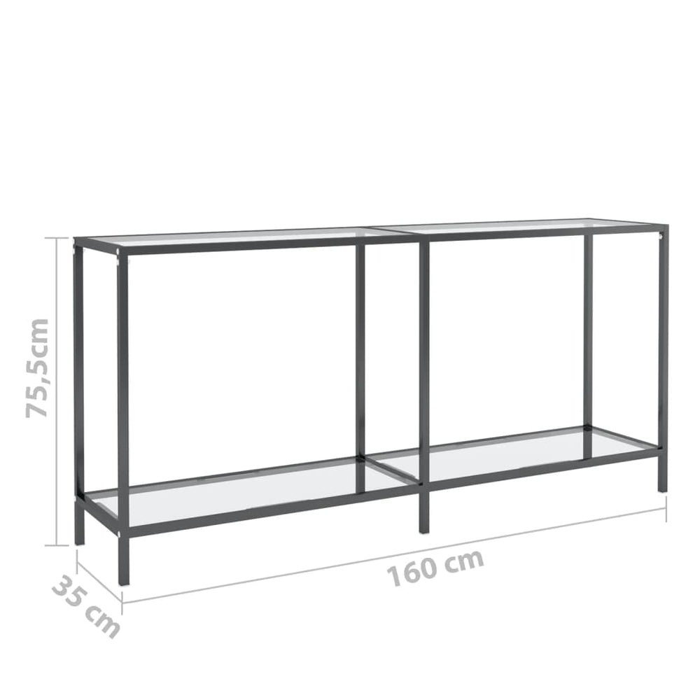 Wandtafel 160x35x75,5 cm gehard glas transparant MeubelReus