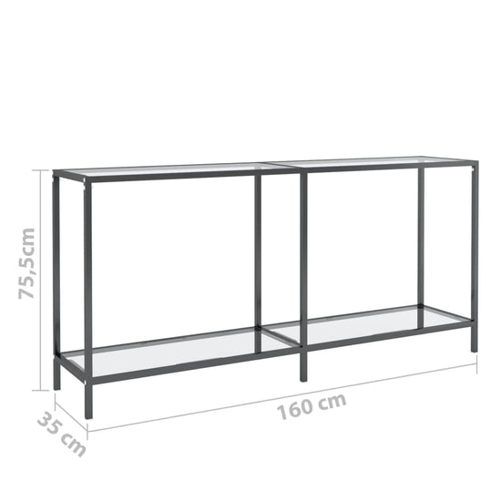 Wandtafel 160x35x75,5 cm gehard glas transparant MeubelReus