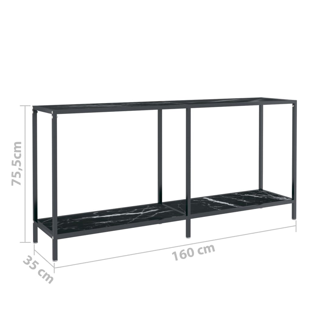 Wandtafel 160x35x75,5 cm gehard glas zwart MeubelReus