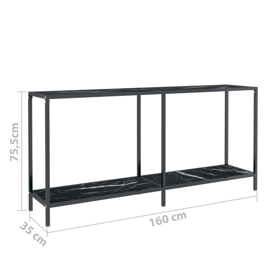 Wandtafel 160x35x75,5 cm gehard glas zwart MeubelReus