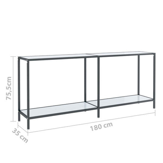 Wandtafel 180x35x75,5 cm gehard glas wit MeubelReus