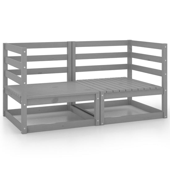 Tuinbank 2-zits massief grenenhout grijs MeubelReus