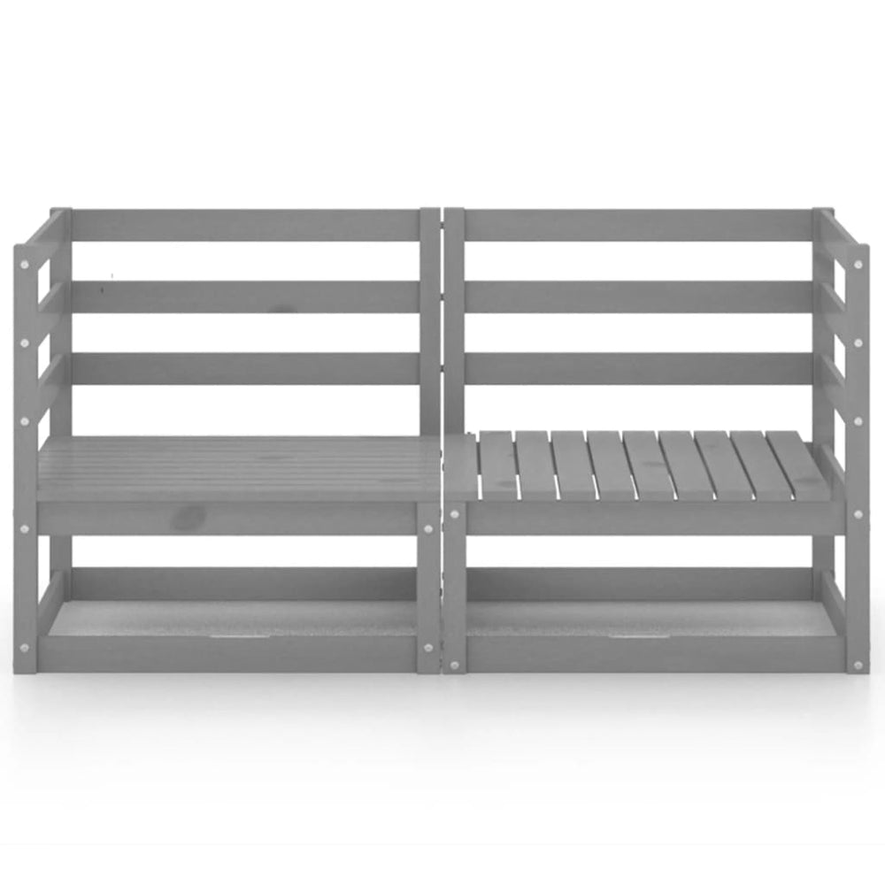 Tuinbank 2-zits massief grenenhout grijs MeubelReus