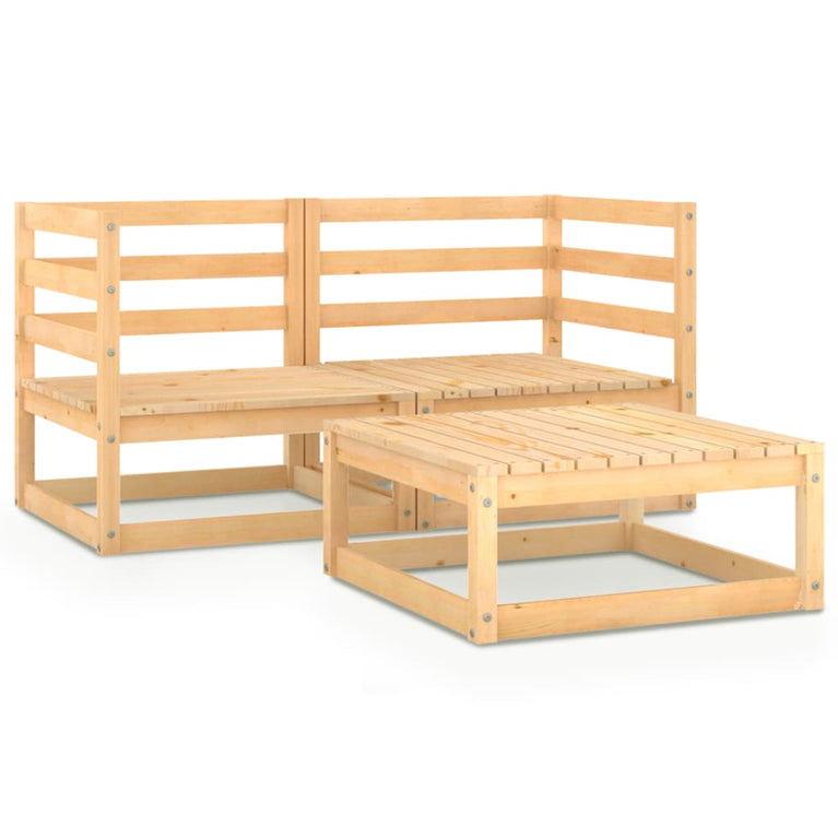3-delige Loungeset massief grenenhout MeubelReus