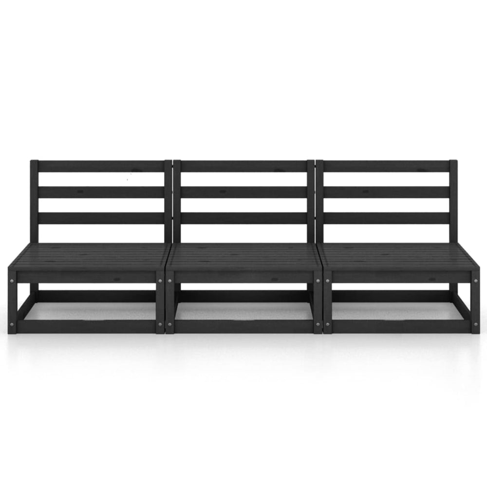 Tuinbank 3-zits massief grenenhout zwart MeubelReus
