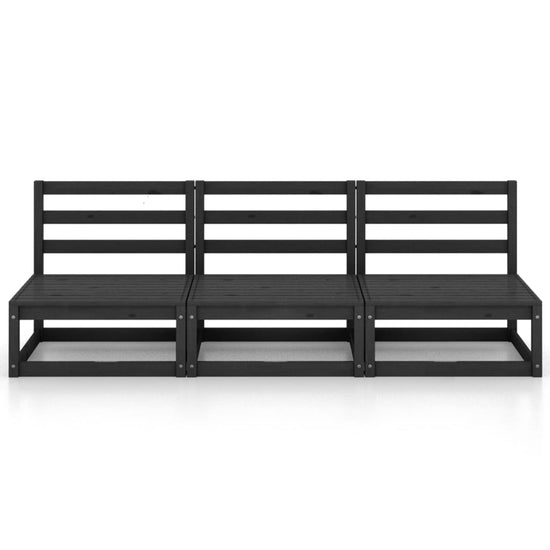 Tuinbank 3-zits massief grenenhout zwart MeubelReus