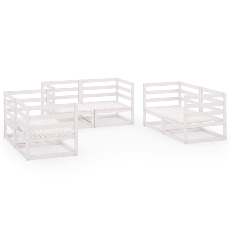 6-delige Loungeset massief grenenhout wit MeubelReus