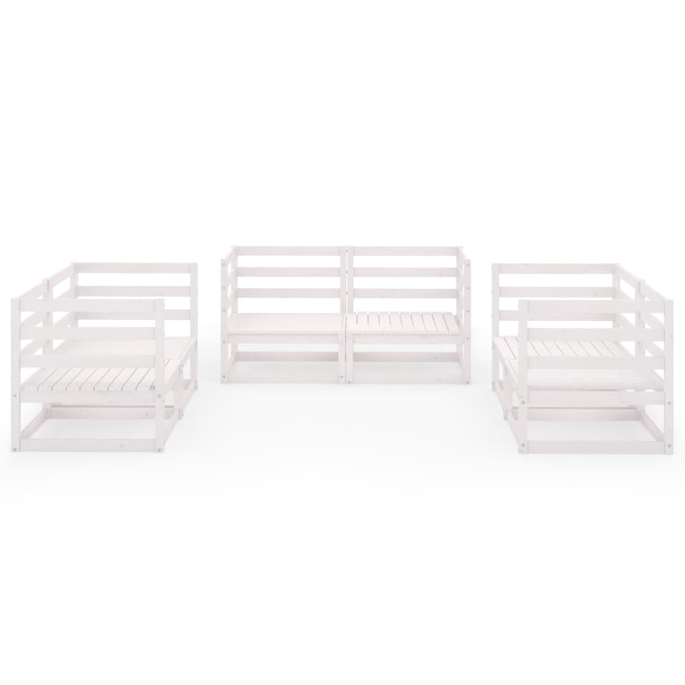 6-delige Loungeset massief grenenhout wit MeubelReus