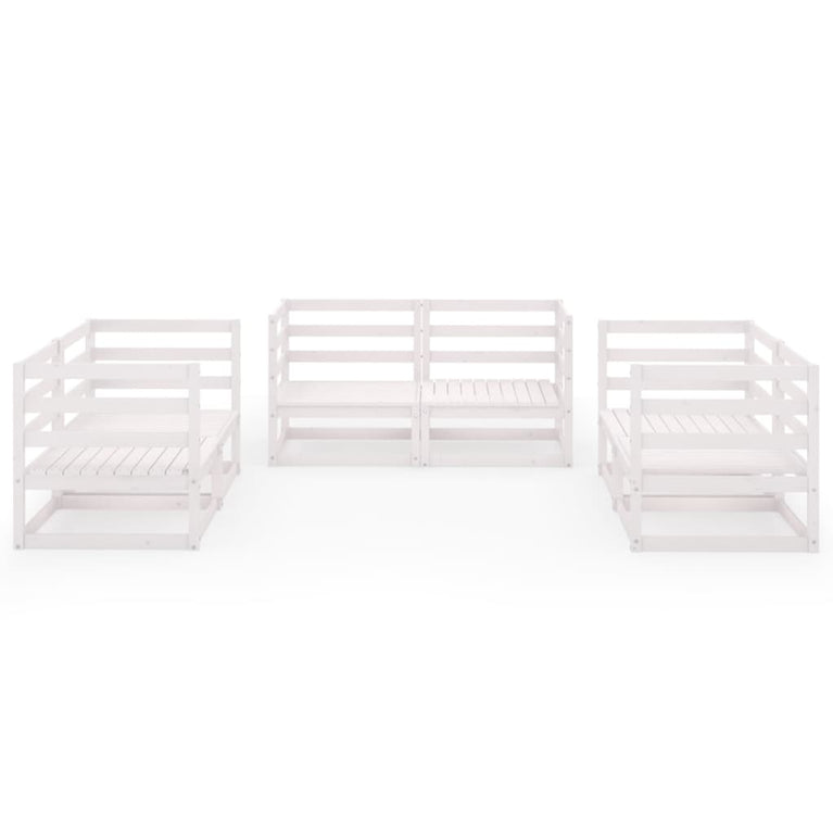 6-delige Loungeset massief grenenhout wit MeubelReus